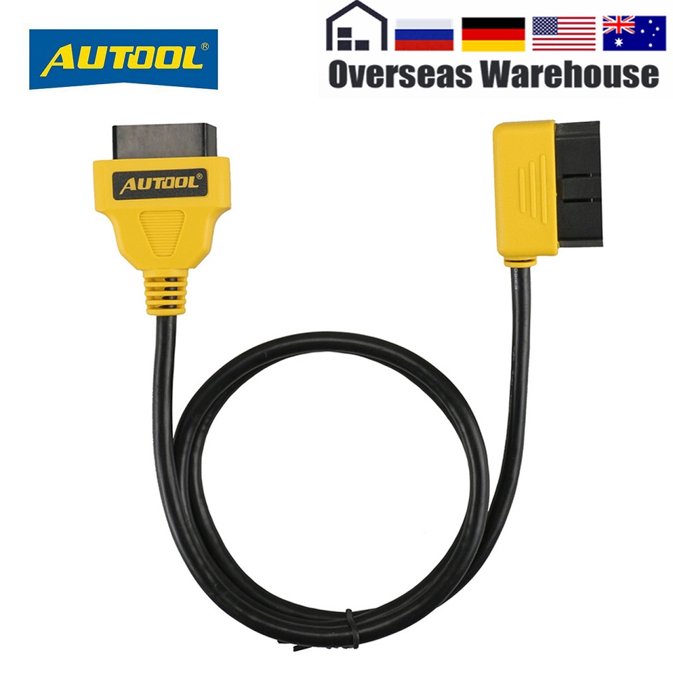 AUTOOL 1m 100cm OBD2 OBD II Cable Connector Universal Car OBD 2 Adapter Splitter Wire 16pin OBDII Male to Female Extension Cord
