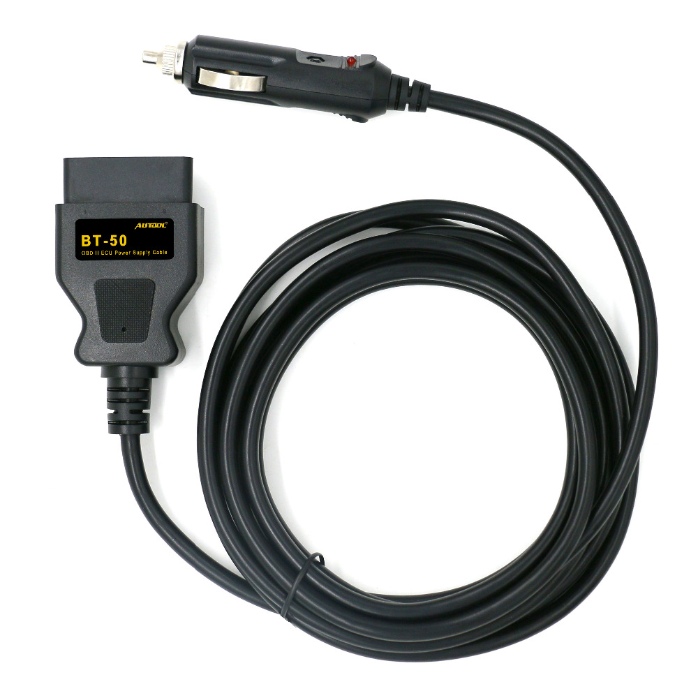 AUTOOL BT-50 For 12V DC Power Source Supply Cable Memory Saver ECU Power Interface/Connector OBD2 Vehicle ECU Emergency Power