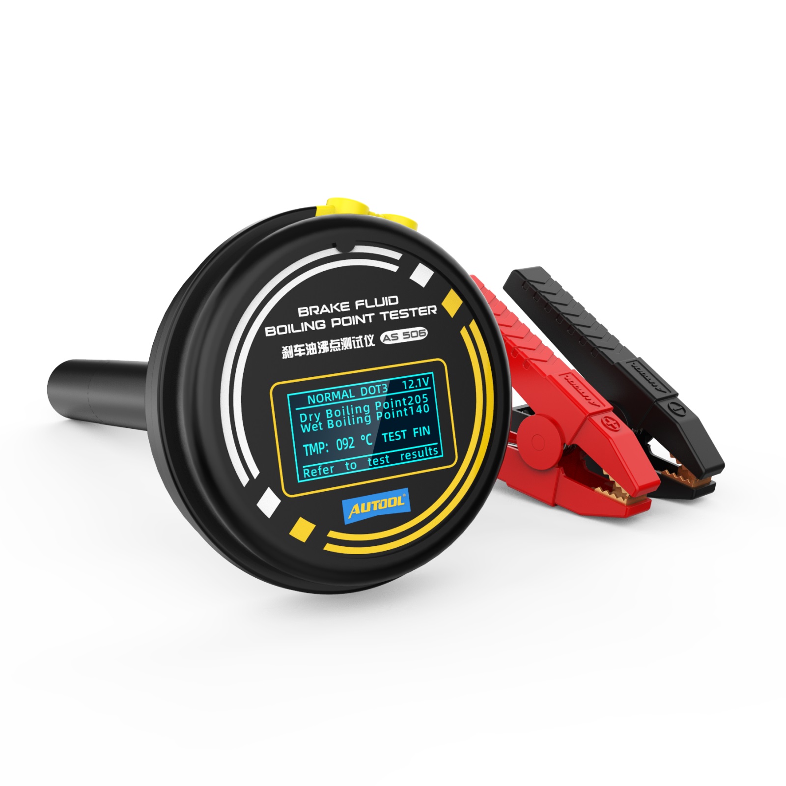 AUTOOL AS506 Brake Fluid Tester 12/24V Automotive Brake Oil Tester Compatible for DOT3/DOT4/DOT5.1/ENV4/ENV6 ATE/TRW/BOSCH/MOBIL