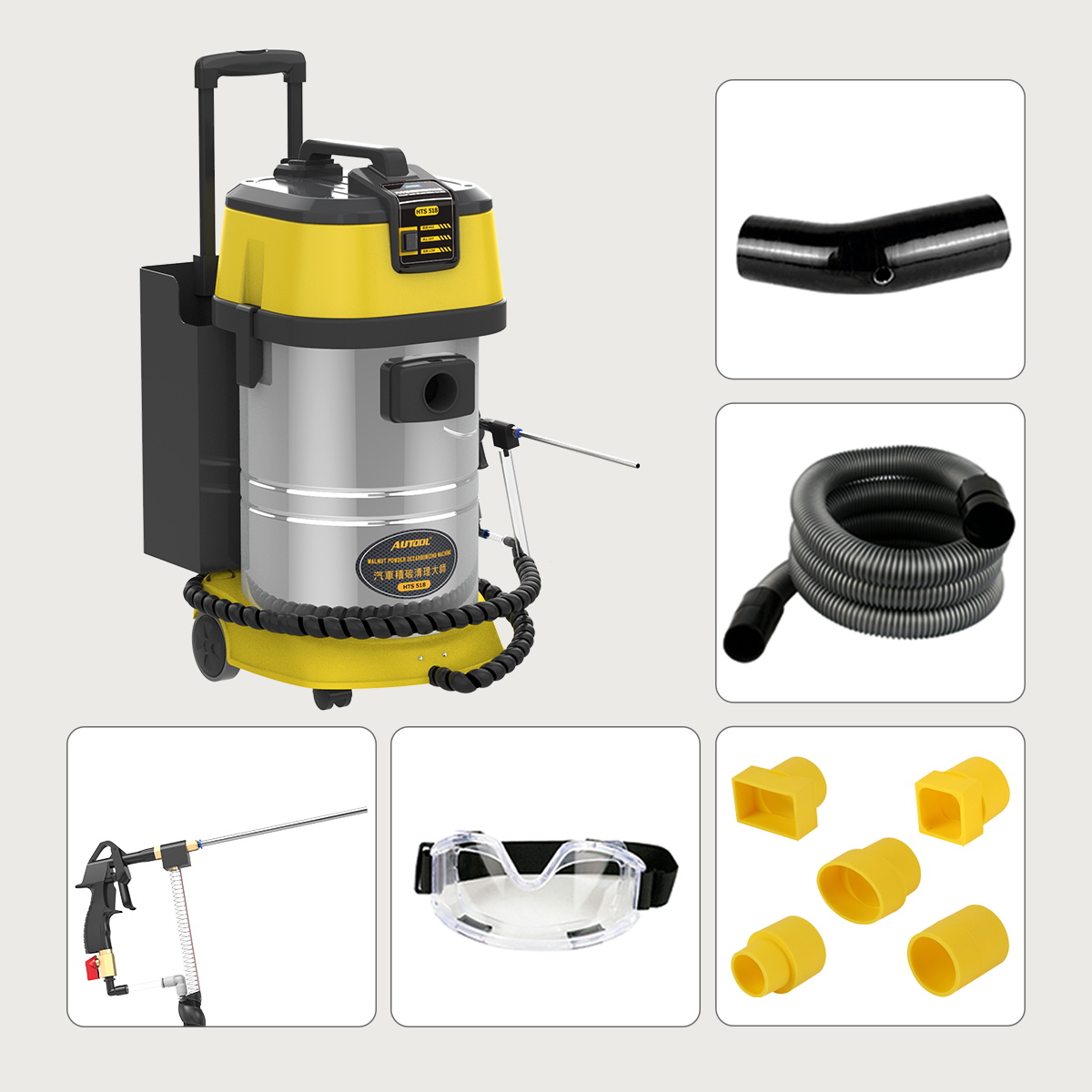 AUTOOL HTS518 Car Engine Carbon Deposition Cleaner Intake Pipe Valve Cleaning Machine Decarbonizing Auto Decarbon Wash 110V 220V