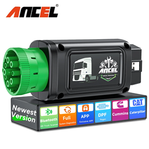 ANCEL HD100 Bluetooth Heavy Duty Truck Scanner Full System Code Reader DPF Regeneration for Cummins for Caterpillar 16 Pin/9 Pin