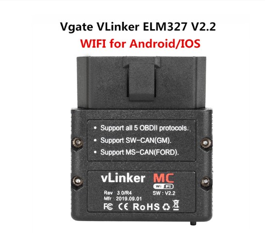 Original Vgate vLinker MC+ ELM327 wifi Car Scanner OBD2 Auto Diagnostic Tool for Android/IOS