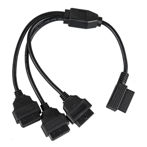 OBD2 Cable 1 to 3 Converter Adapter OBD2 Splitter Y Cable J1962M to 3-J1962F