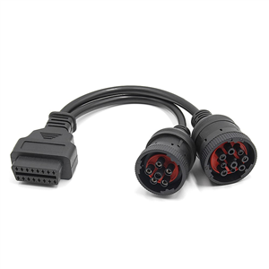 OBD2 Truck Diagnostic Tool 16 Pin Cable J1708 J1939 Connector OBD to OBD2 6 Pin 9 Pin for Cummins for Deutsch for Cat Truck