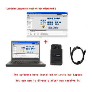 Chrysler Diagnostic Tool WiTech MicroPod 2 V17.04.27 With Lenovo T450 Laptop Ready To Use