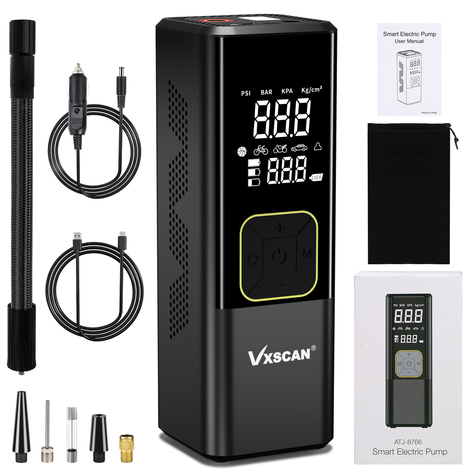 Car Tire Inflator Portable Air Compressor Air Pump Suitable for Car Bike Motorcycle Ball