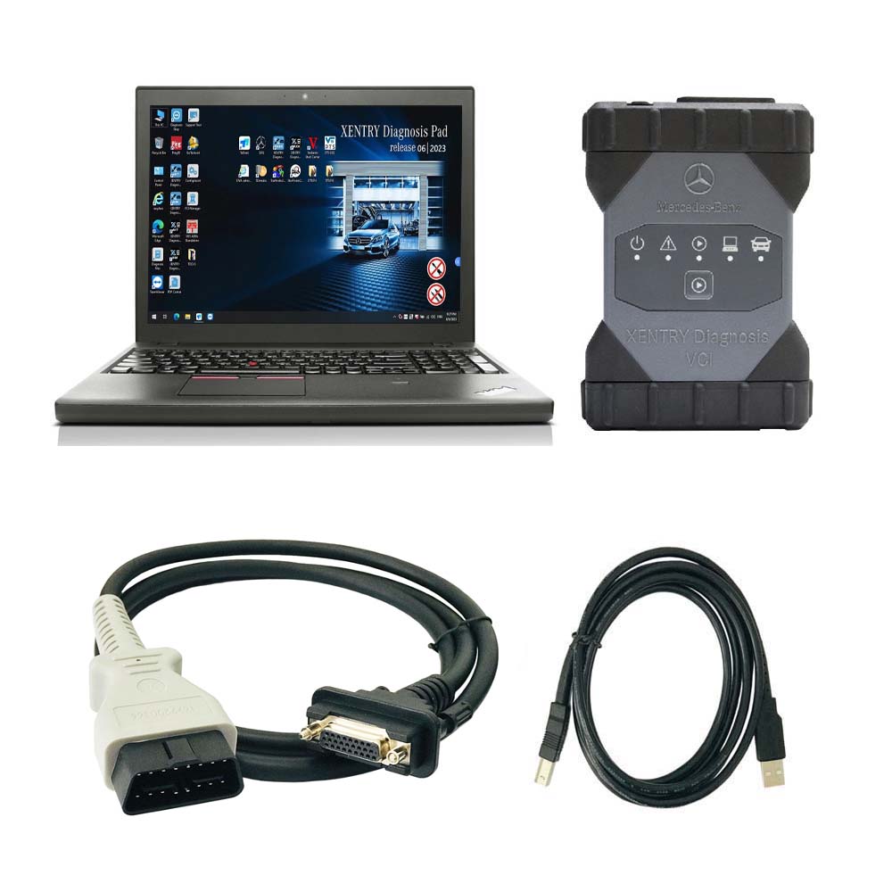 V2024.03 Mercedes BENZ C6 Xentry Diagnosis VCI DOIP & AUDIO Pass Thru Multi Diagnostic Tool Plus Second Hand Lenovo T430 Laptop