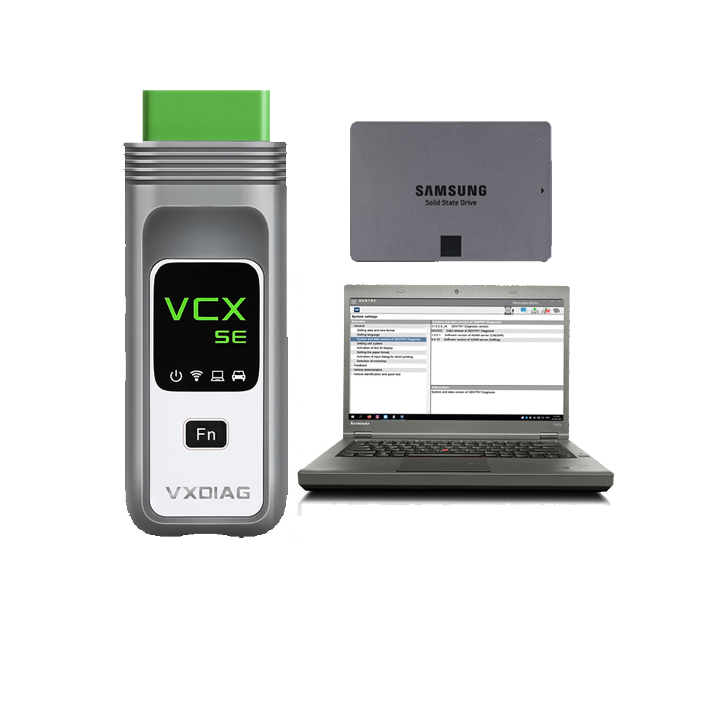 VXDIAG VCX SE DOIP Full 11 Brands with 2TB Software SSD Pre-installed on Second-Hand Lenovo T440P Laptop