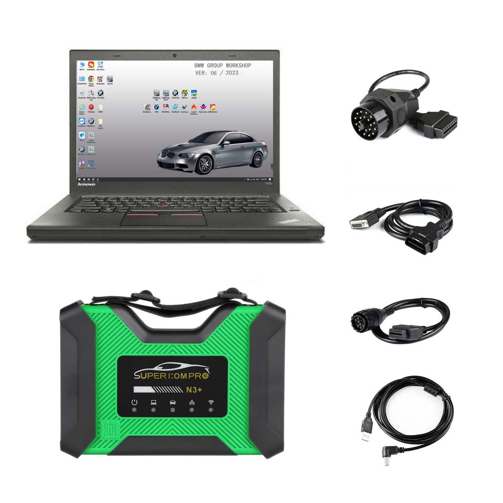 Super BMW ICOM PRO N3+ Support DoIP J2534 BMW Diagnostic Tool Work With BMW ICOM V2024.07 Software Plus Lenovo T450 Laptop Ready To Use