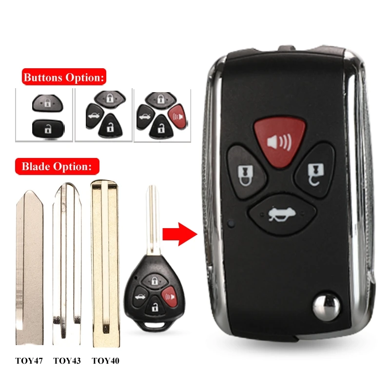 TOY43/TOY40/TOY47 Blade Car Remote Key Shell for Toyota Crown Camry Corolla Reiz RAV4 Avalon Venza Matrix Auto Fob Case