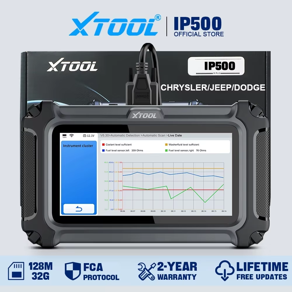 XTOOL InPlus IP500-DJC OBD2 Scanner For Chrysler For Jeep For Dodge Car Diagnostic Tools FCA Autoauth 16 Reset Lifetime Free Update
