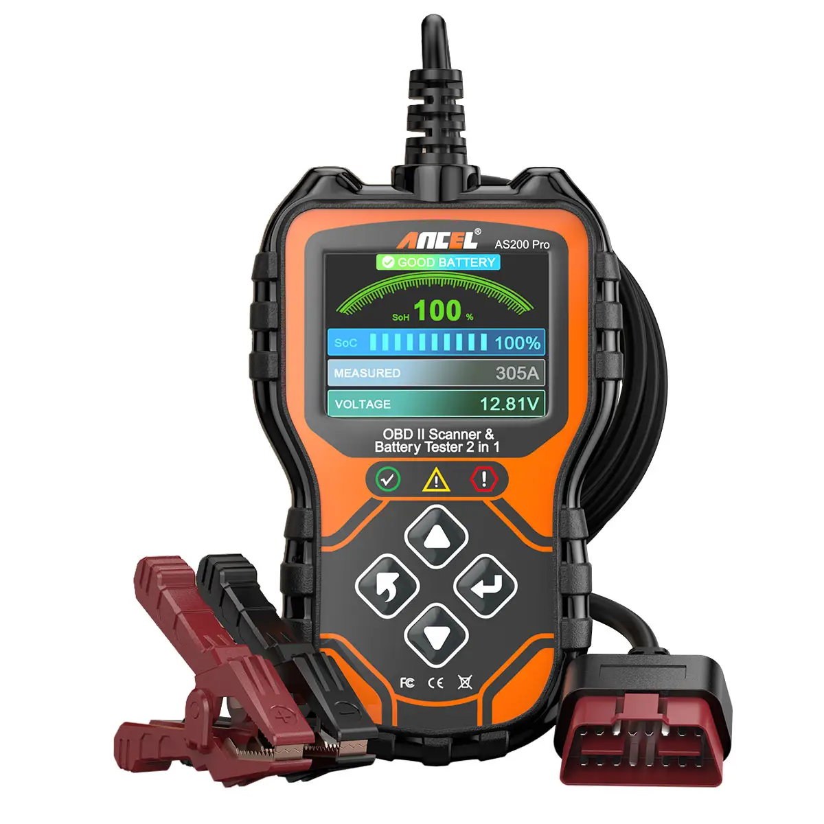 ANCEL AS200 PRO Automotive OBD2 Scanner Car Code Reader Check Engine Light OBDII Diagnostic Tool 12V/24V Battery Tester ﻿