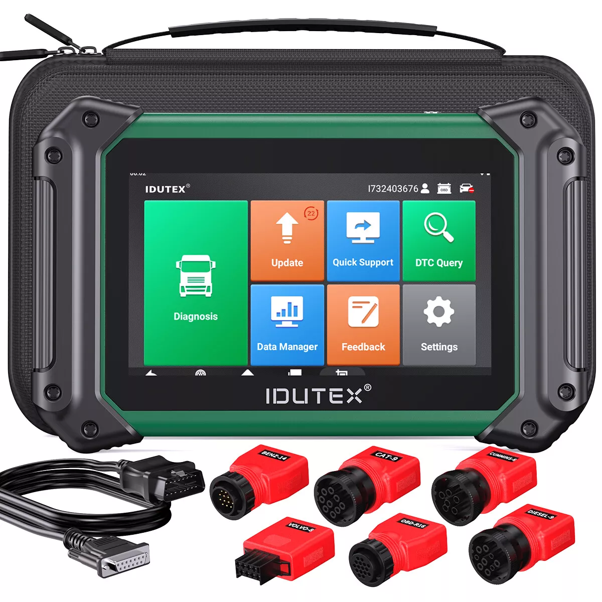 Original IDUTEX TS710 Heavy Duty Truck Diagnostic Tool with DPF Regen Bi-directional Scan Tools 42+ Resets Diesel OBD2 Scanner