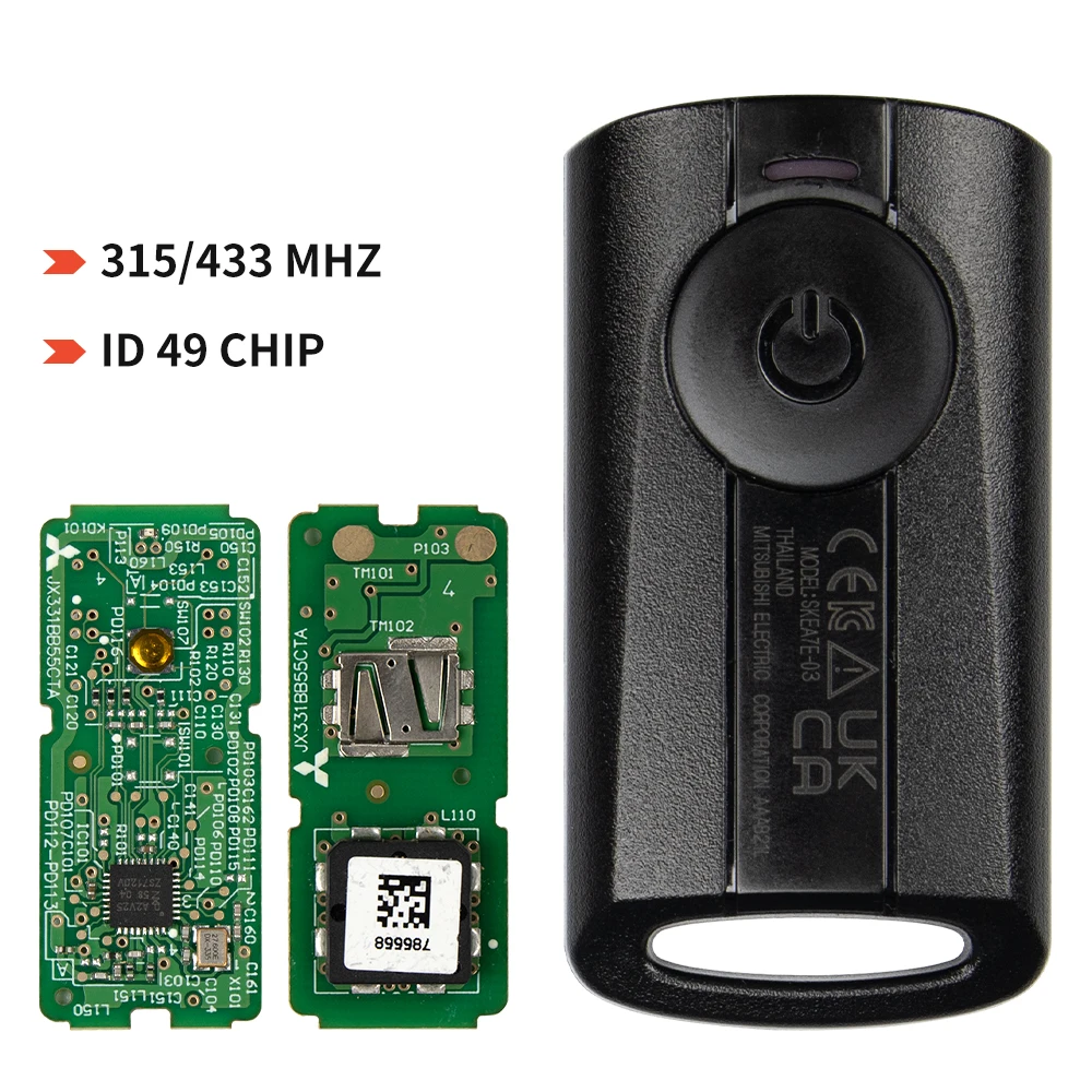 Remote Motorcycle Key For Yamaha AEROX JAUNS QBIX XMAX NVX 315 433MHZ ID49 Model SKEA71-03 Original Card