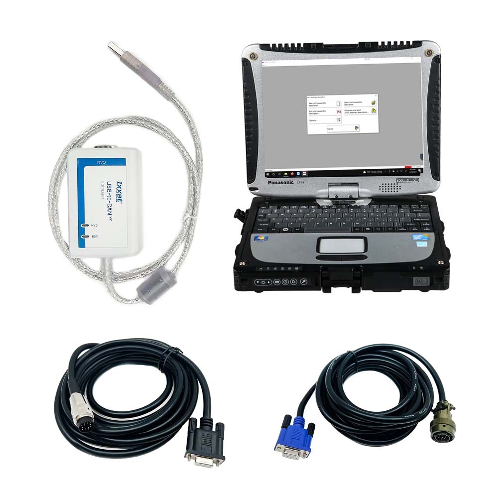 2022 MTU USB-to-CAN 2.74 Diagnostic Software COMPACT IXXAT Truck Diagnostic Tool Diesel Engine Scanner Tool Plus Panasonic CF19 Laptop Ready to Use