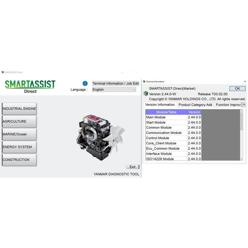 2024.06 SMARTASSIST Diagnostic Software V2.44 Offline for Yanmar Heavy Duty Machine