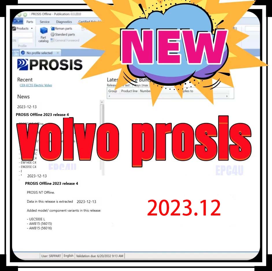 2023.12 PROSIS Parts Catalog & Repair Manual for Volvo construction machinery excavator