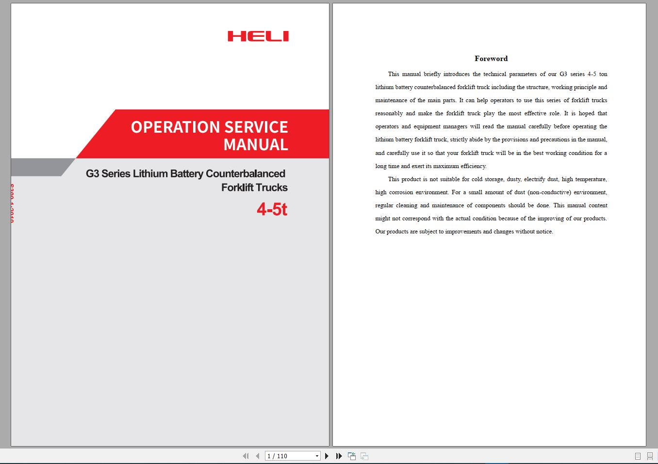 Heli Forklift Service Manual & Parts Catalog PDF 8.96 GB