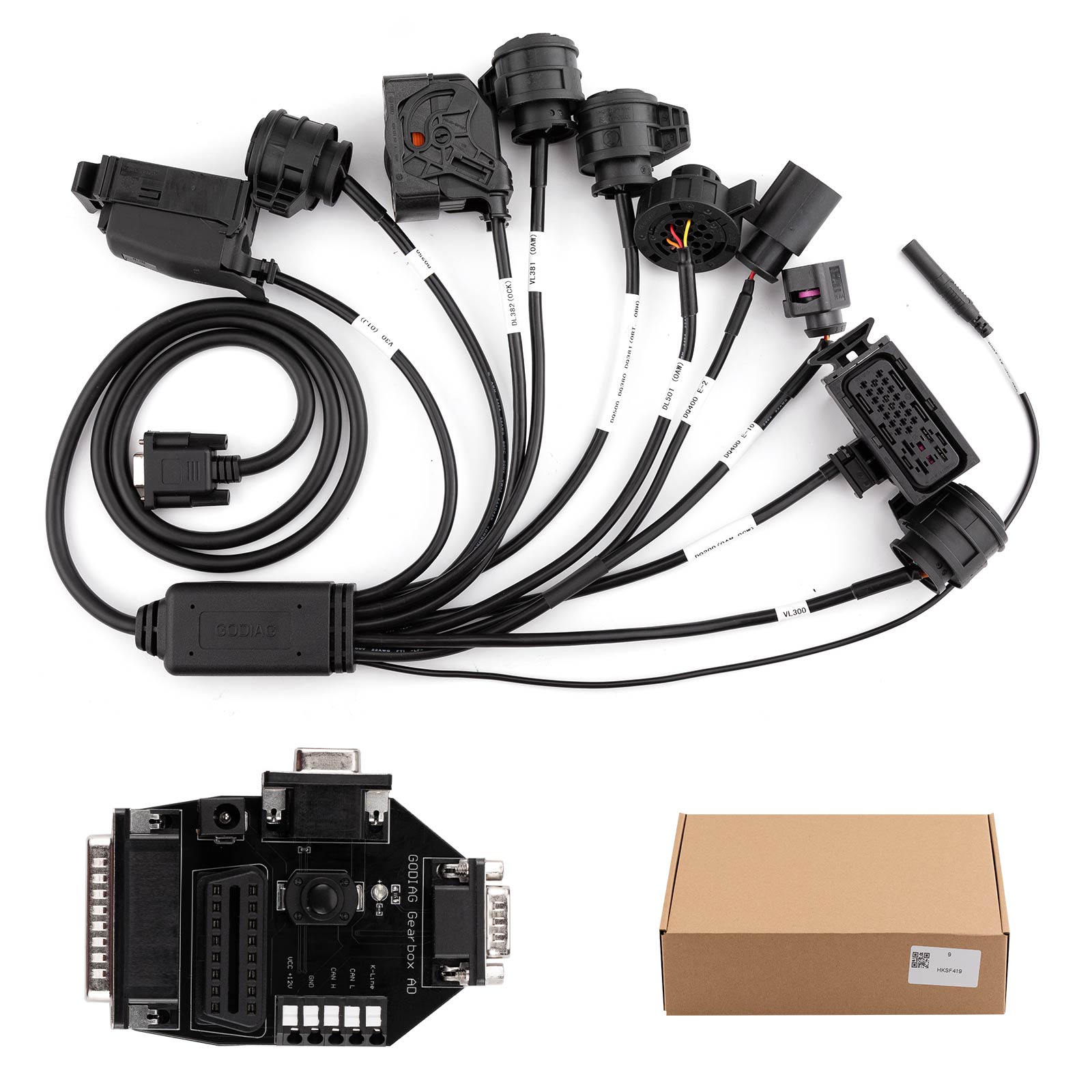 2025 GODIAG Gearbox Cable 9-in-1 Set for V-A-G V30/ DQ200/ DL501/ VL300/ VL381/ DQ500/ DQ250/ DQ380/ DQ381/ DQ400E/ DL382