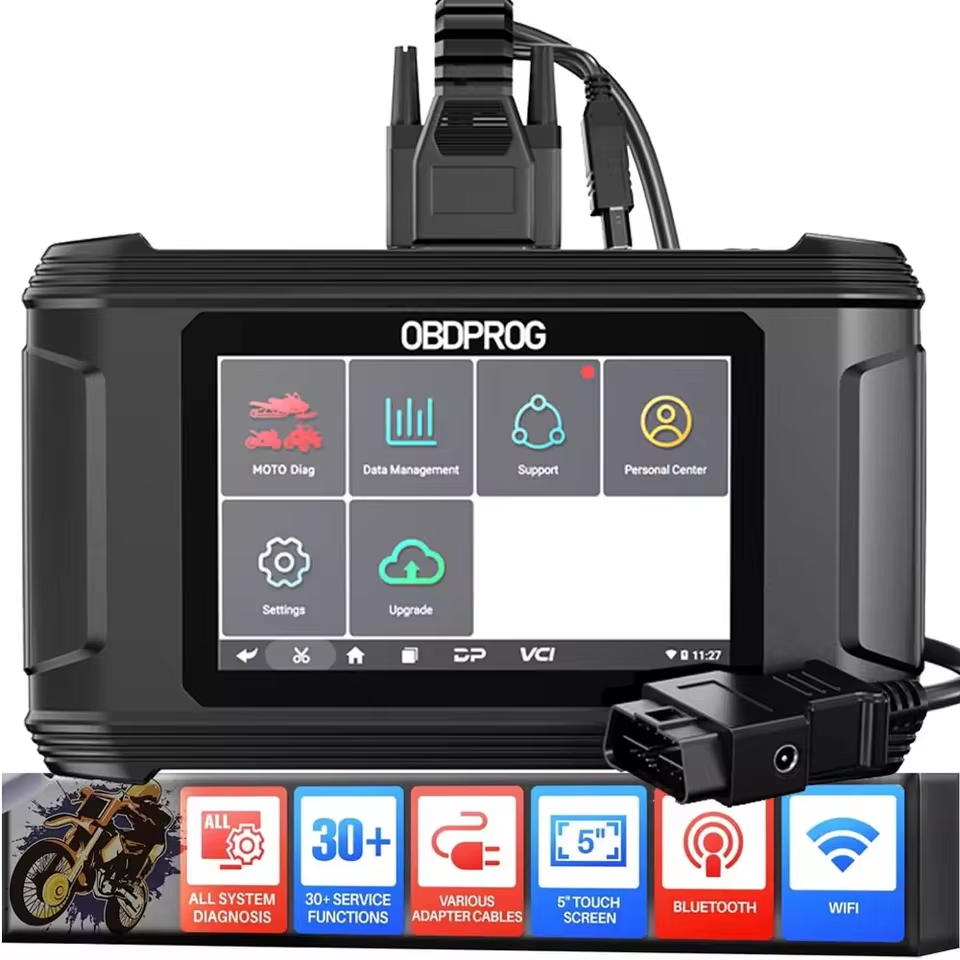 OBDPROG MOTO 100 All System Motor Diagnostic Tool Engine ECU Coding ABS A/F Adjust TPMS EPB Auto Motorcycle Analysis Scanner EU Version