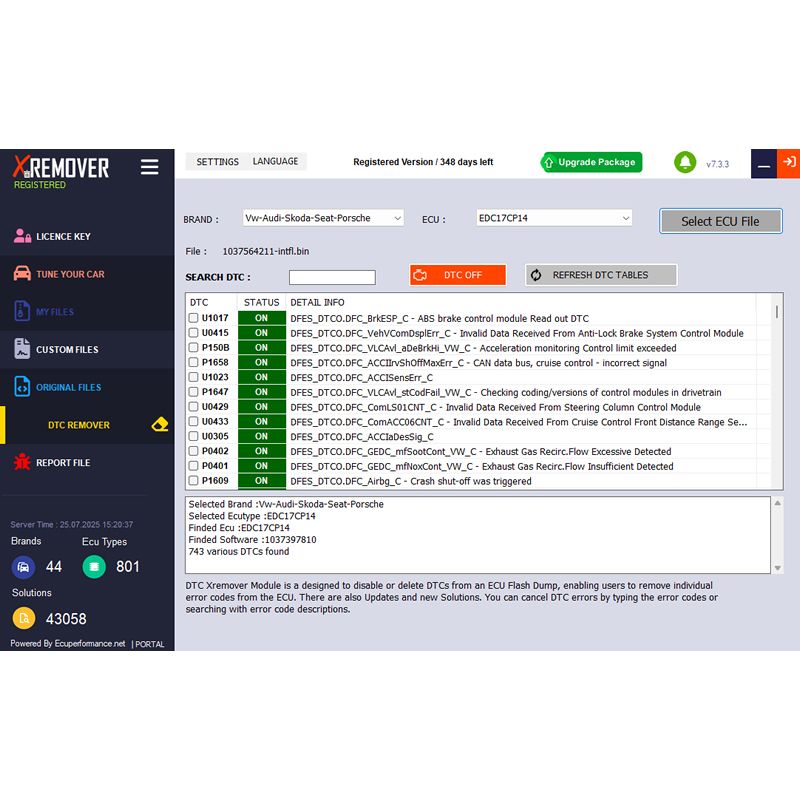 [One Year Get 3 Months Free] Xremover DTC Chip Tuning Software Advanced Version 20 Tuned Files Per Day Support Stage1