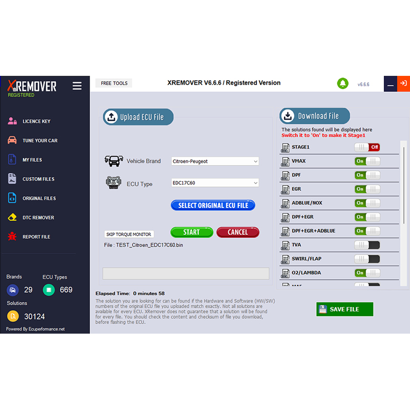 [Buy 6 Months Get 1 Month Free] Xremover DTC Chip Tuning Software License Basic Version 5 Tuned Files Per Day Supports Stage 1