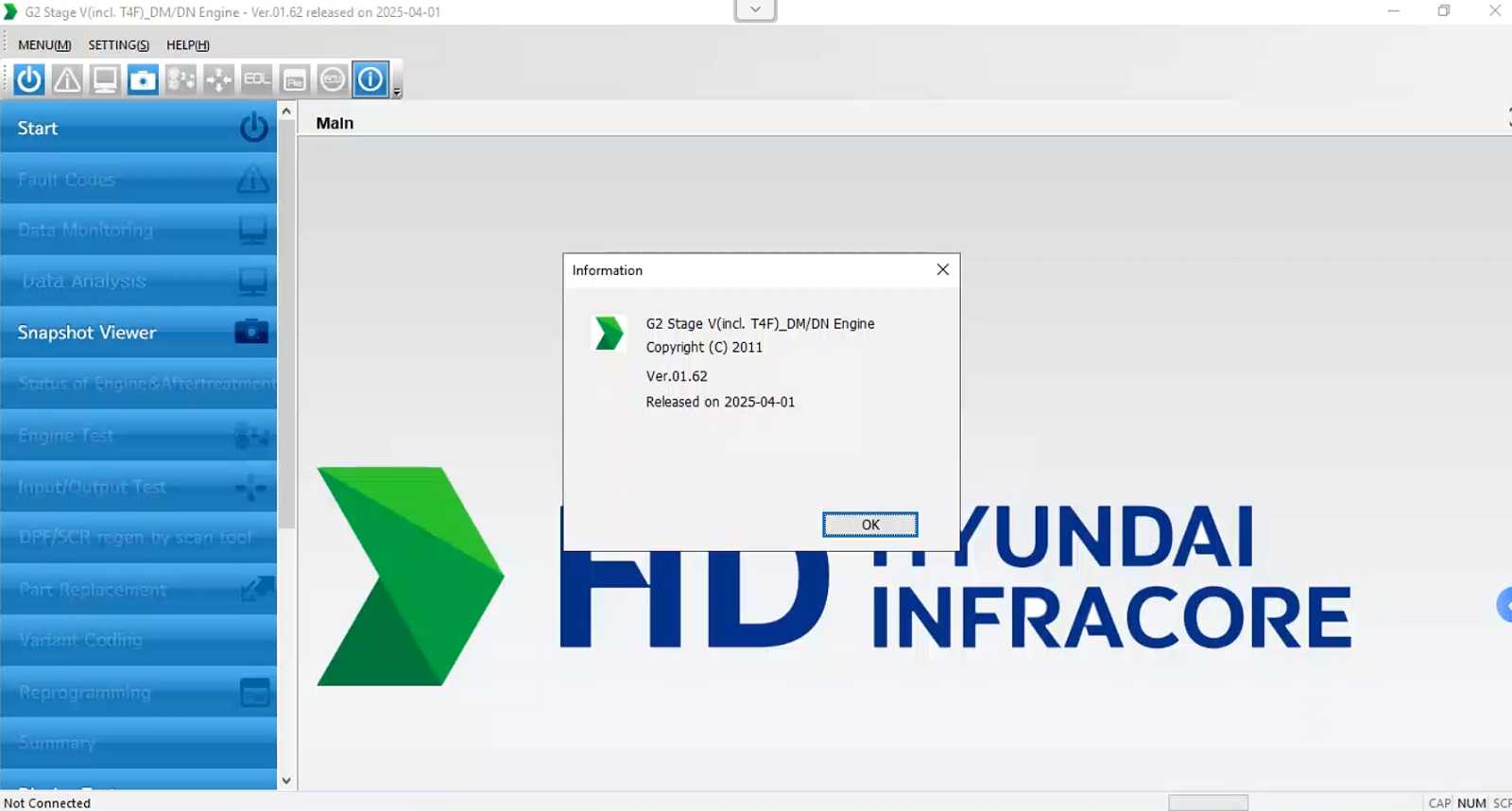 DOOSAN G2 STAGE V HYUNDAI INFRACORE G2 STAGE V (INCL. T4F) DM-DN ENGINE 01.62 [2025.04]