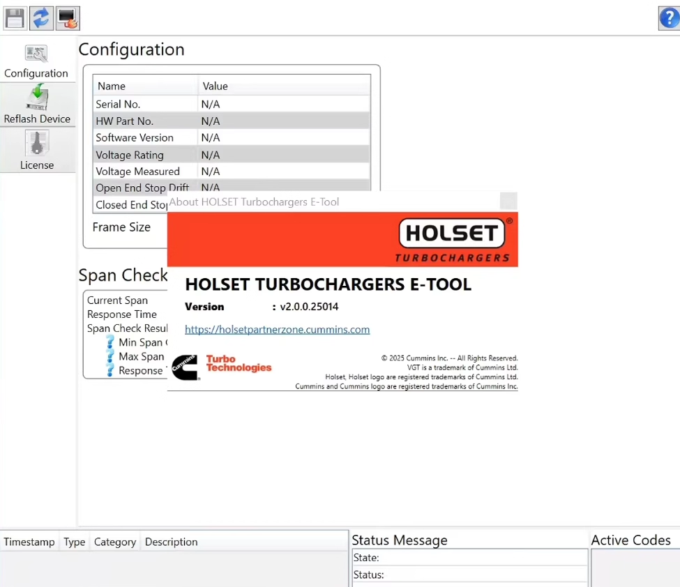 2025 Cummins HOLSET E-Tool 2.0 Diagnostic Software for Turbocharger Testing Tool