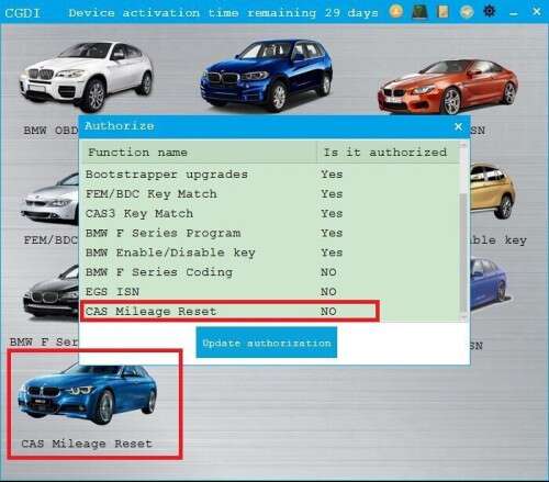 CGDI Prog BMW MSV80 CAS Mileage Reset Authorization for CAS1 CAS2 CAS3 CAS3+ via OBD