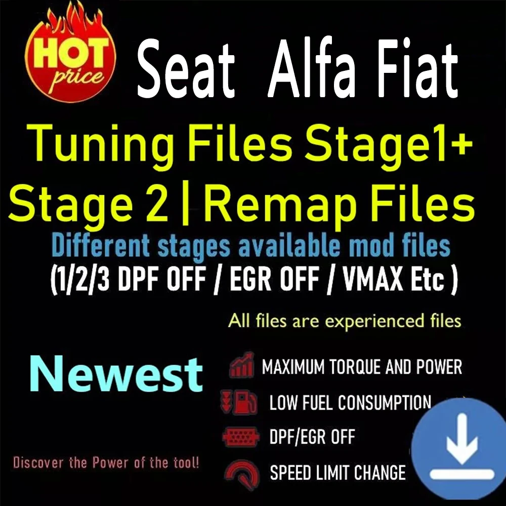 SEAT Alfa Fiat ECU Map Tuning Files Package Stage 1 + Stage 2 Tuning Files tunners Chip Remap Collection TESTED