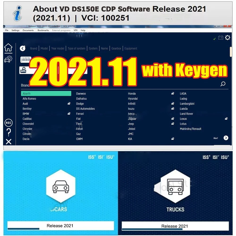 2023 New DS150E DELPHI WOW AutoCom 5.00.8 R2 Software Multi-languages with Kengen For Tcs Multi-diag Car Truck Diagnostic Tool V2021.11