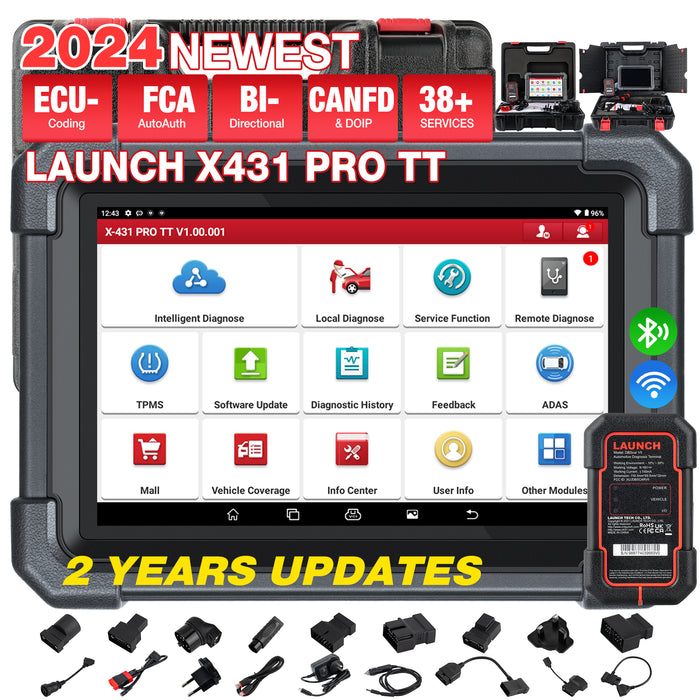 [Global Version] 2024 LAUNCH X431 PRO TT Bidirectional Scan Tool with DBSCar VII Connector 37+ Reset ECU Online Coding CANFD Key IMMO