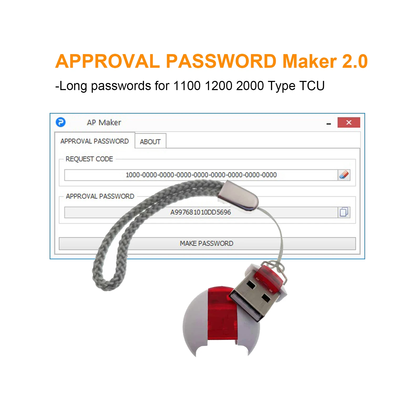 APPROVAL PASSWORD Maker 2.0 for Speed Limiter Values Engine Download Request Long passwords for 1100 1200 2000 Type TCU Serial