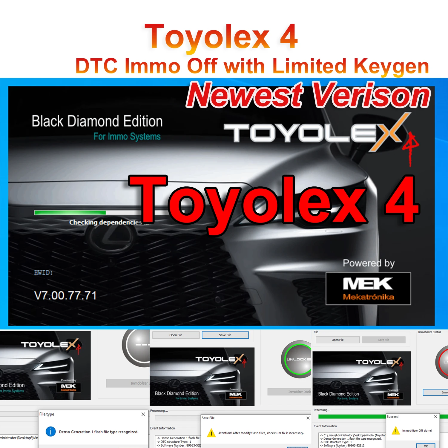2023.12 Toyolex4 Toyolex 4 Immobilizer Systems for Denso for Lexus Mascheramento Car DTC Disable Software Tool PK Toyolex3 Toyolex 3