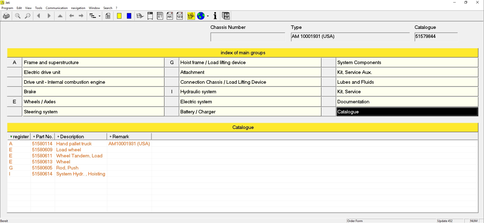 JUNGHEINRICH JETI ForkLift (ET) v4.36 Spare Parts Catalog Updated 452 08.2021