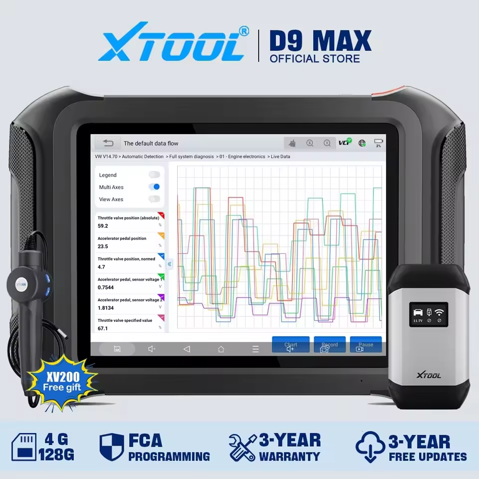 2025 XTOOL D9 MAX J2534 Programming Tools Online ECU Coding Bi-directional Auto Diagnostic Tools FCA DOIP CAN FD Topology PK D9S PRO