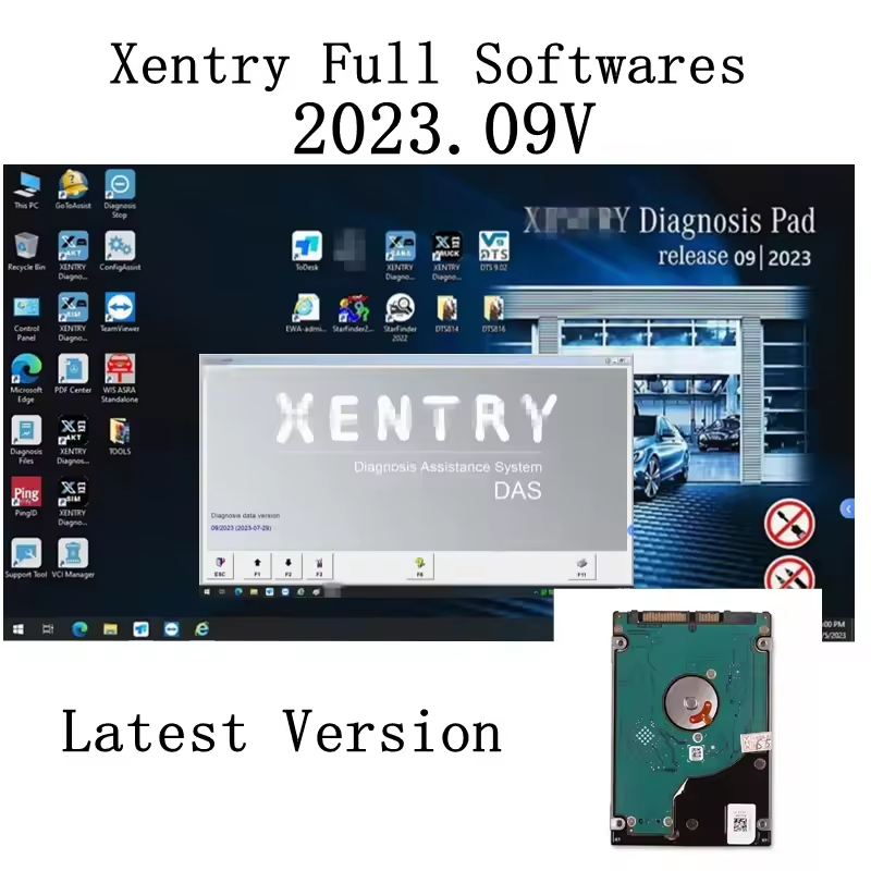 2023.09 New MB STAR C4 C5 Software 256GB SSD/320GB HDD With HHT Win10 64bit For SD Connect C4 Star Diagnosis Compact 4 Auto Diagnostic Tools