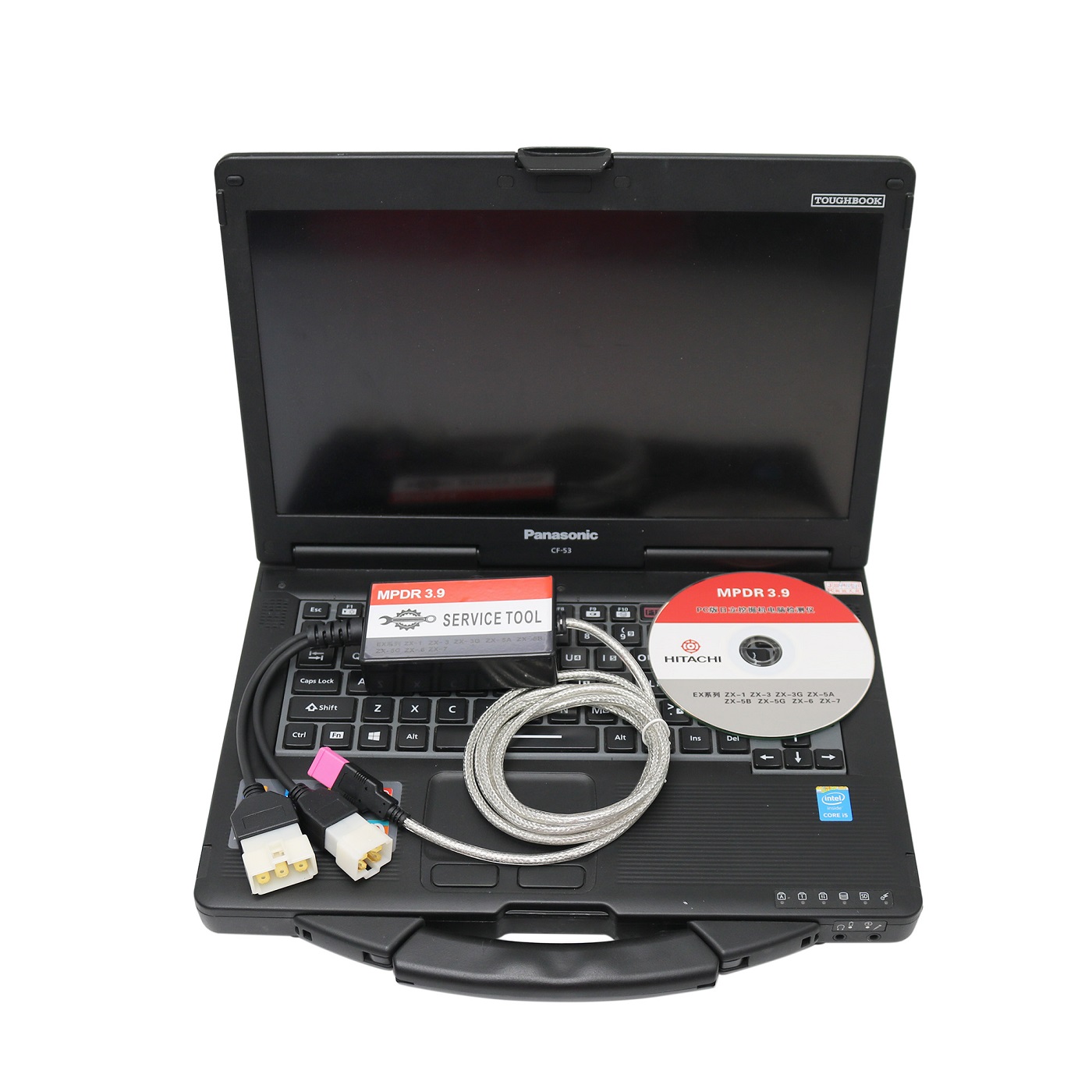 High-Speed Diagnostic Tool MPDR 3.9 for Hitachi Truck Excavator Wheel Loader for Hitachi ZX-1 ZX-3 ZX-3G ZX-5  Plus Panasonic CF53 Laptop Ready to Use