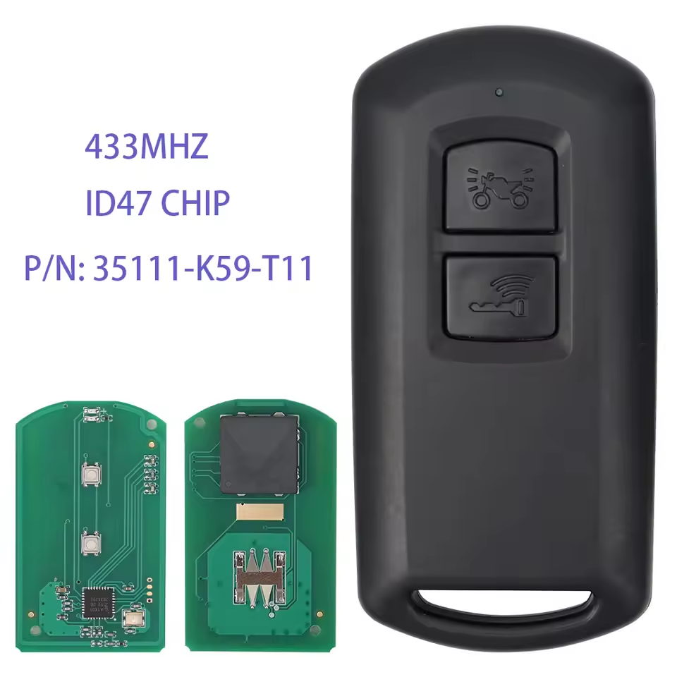 433Mhz ID47 Motorcycle Remote Key for Honda PCX150 125 2016- Motorbike 2BTN Smart Keyless Entry Card Aftermarket Fob