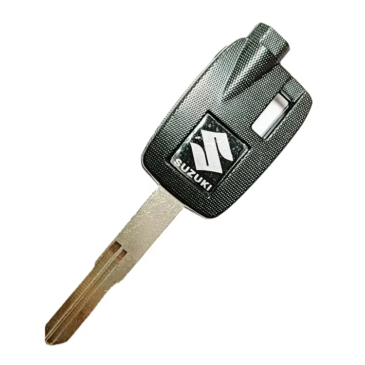 Key Right Double Slot Thickness 1.9 mm Copper Core Material Black Motorcycle Key For SUZUKI