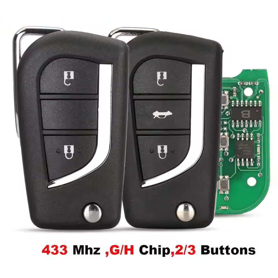 2/3 Button Folding Filp Remote Car Key 433MHz 8A Chip for Toyota Yaris Cross RAV4 Hilux 2015 - 2020 FCC ID: BA2TA P/N: 89070-0KB40