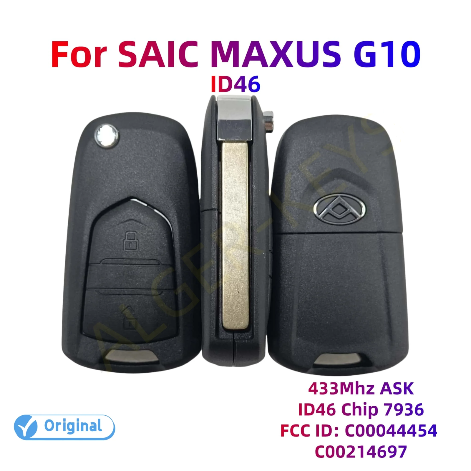 Genuine Original Remote Key 2 Button For SAIC MAXUS G10 G20 V80 OEM Key Car Keyless 433MHZ ID46 HITAG2 Chip 7936