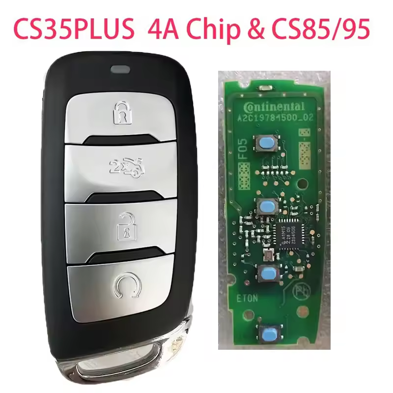Original Remote Control Key FOB 4Buttons with 4A Chip 433MHZ for Changan 2021-2022 CS35 Plus CS85/95 3608030-BQ01-AA