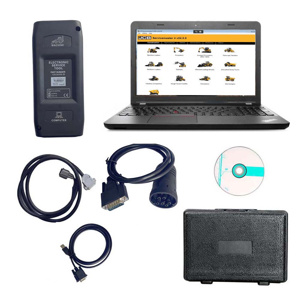 2025 JCB Heavy Duty Truck Diagnostic TOOL JCB Electronic Service tool with JCB Service Master 4 V25.01 Plus Lenovo T450 Laptop Ready to Use