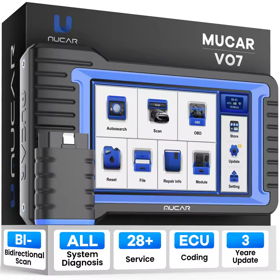 MUCAR VO7S OBD2 Scanner All Systems Automotive Diagnostic Tools 28 Reset Car CANFD ECU Coding Professional Scan Tool