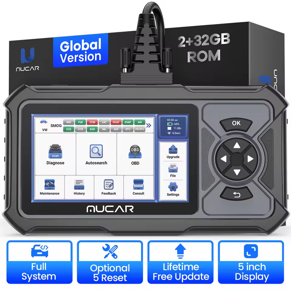 MUCAR CDE900 LITE ODB2 Automotive Scanner Full System Diagnostic Tools 5 Reset Function ABS SRS Engine IMMO Scan Lifetime Free