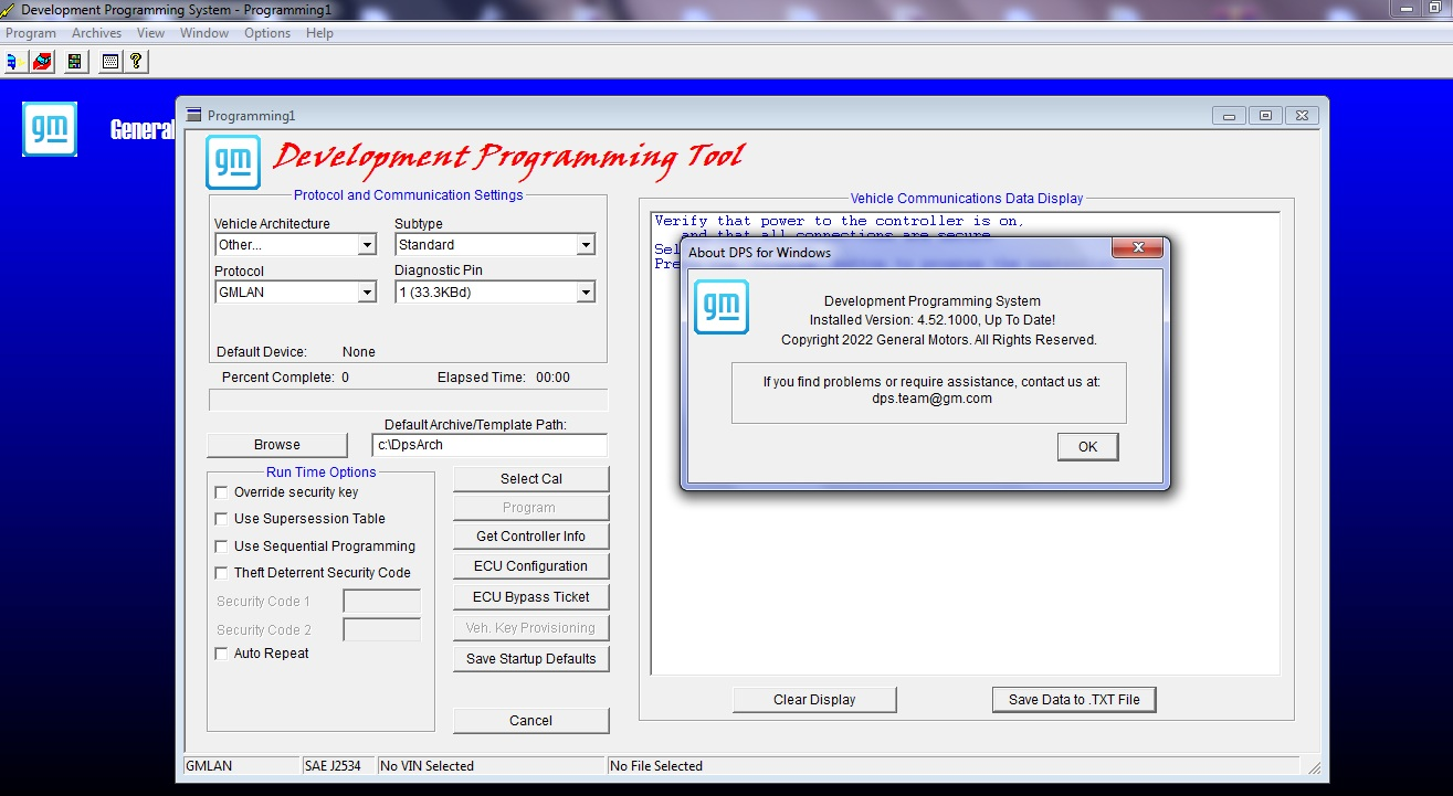 GM Development Programming System DPS V4.52