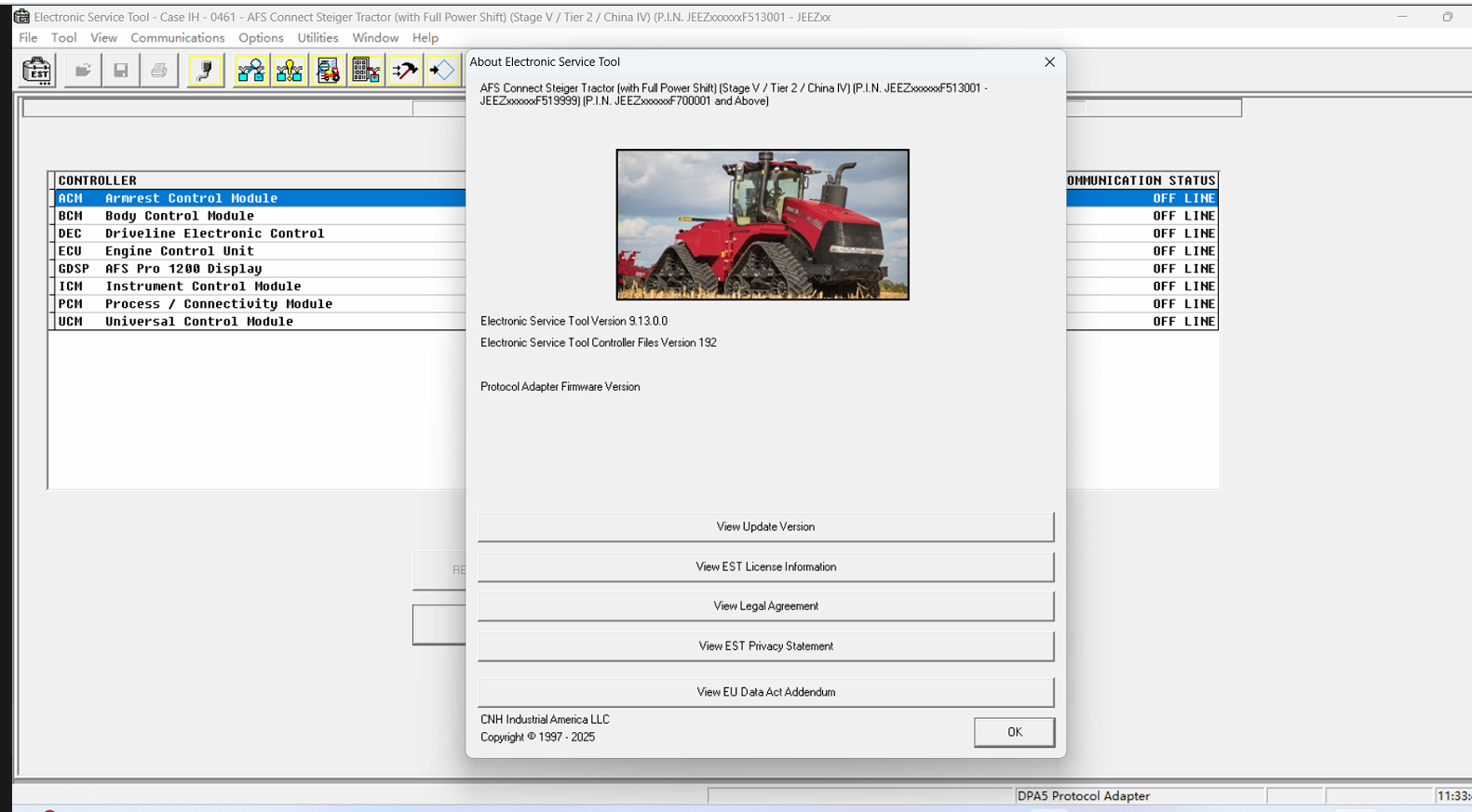 2025.11 New Holland Electronic Service Tools CNH EST 9.13 Engineering Level Diagnostic Software
