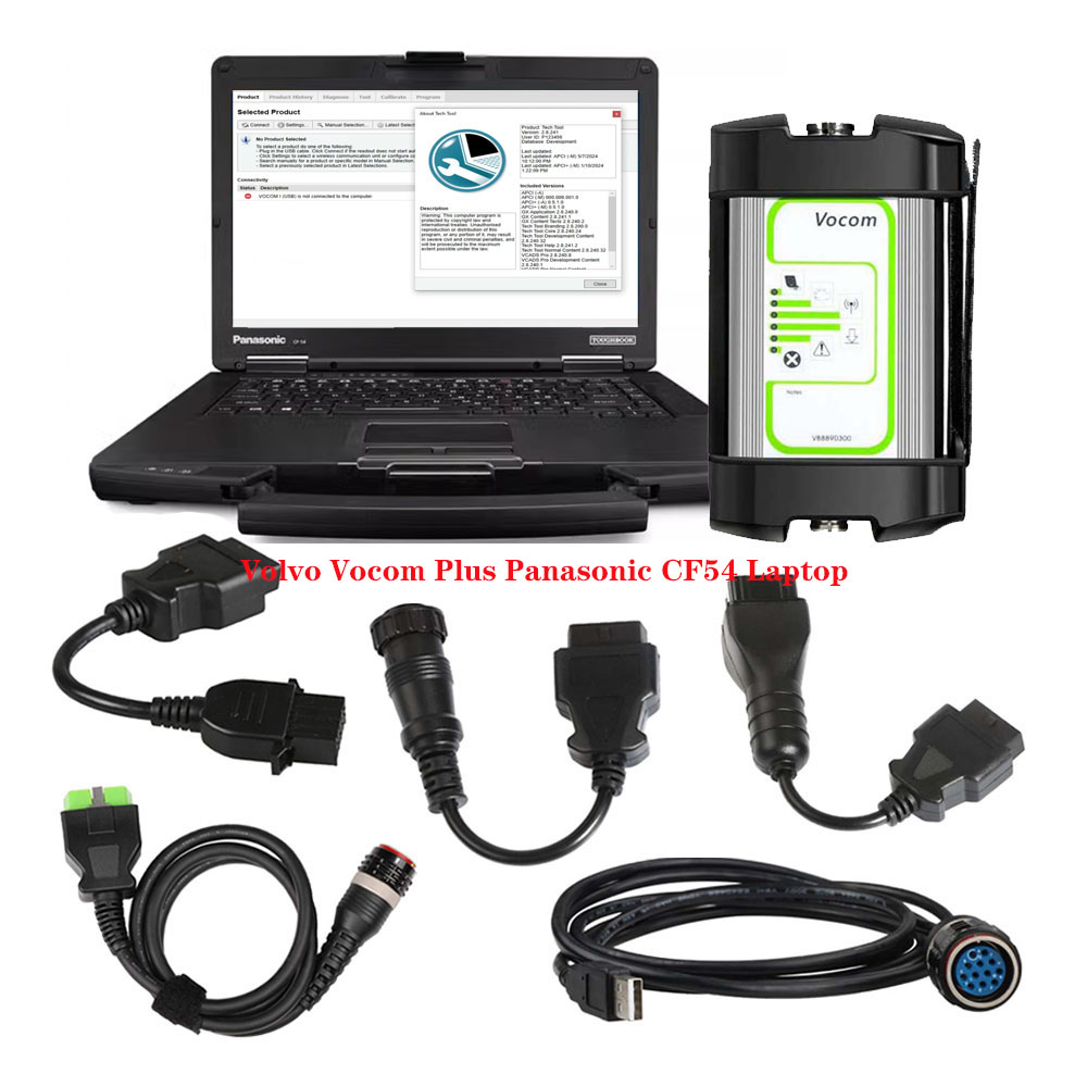 88890300 Vocom Interface (Real Vocom) PTT 2.8.360 For Volvo/Renault/UD/Mack Truck Diagnose Plus Panasonic CF54 Laptop Ready to Use