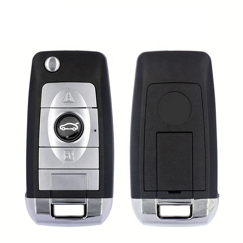 Old Volkswagen Modified Rolls-Royce Style Folding Key Replacement Shell ABS Material 3-Button Black Car Key Case